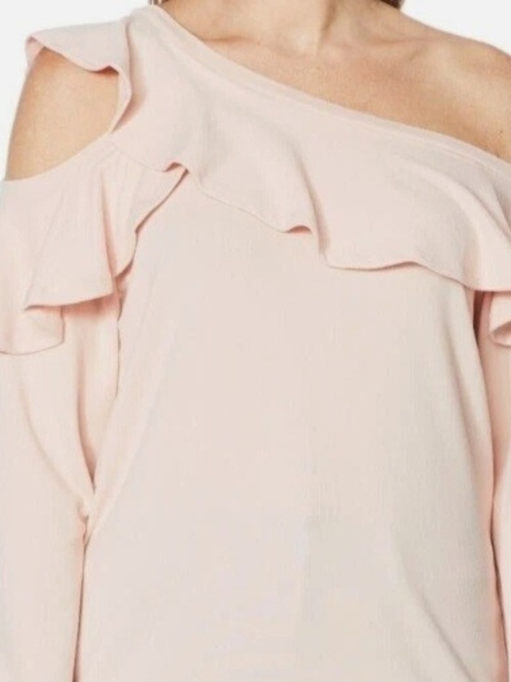 BCBGMaxAzria Rose Smoke One-Shoulder Top